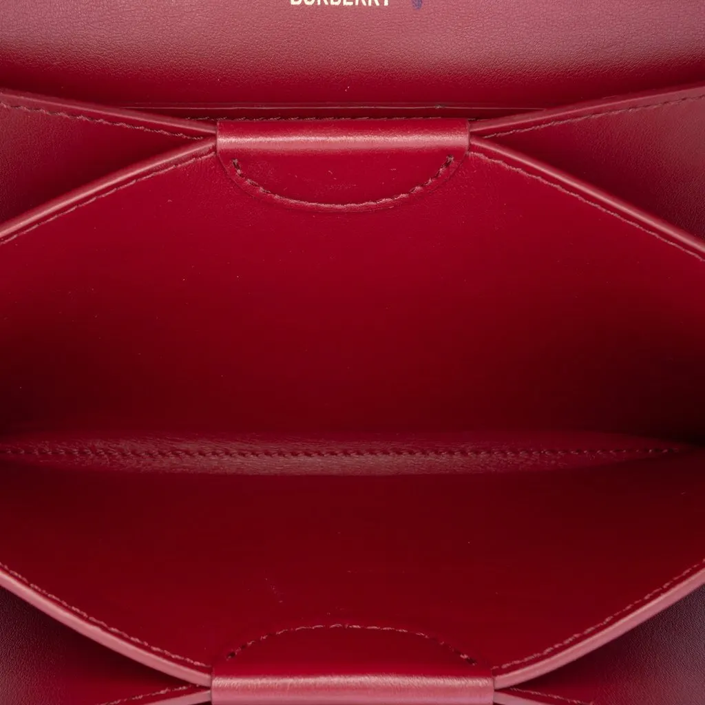 Burberry Leather TB Wallet On Strap Red Leather Very good - Model View