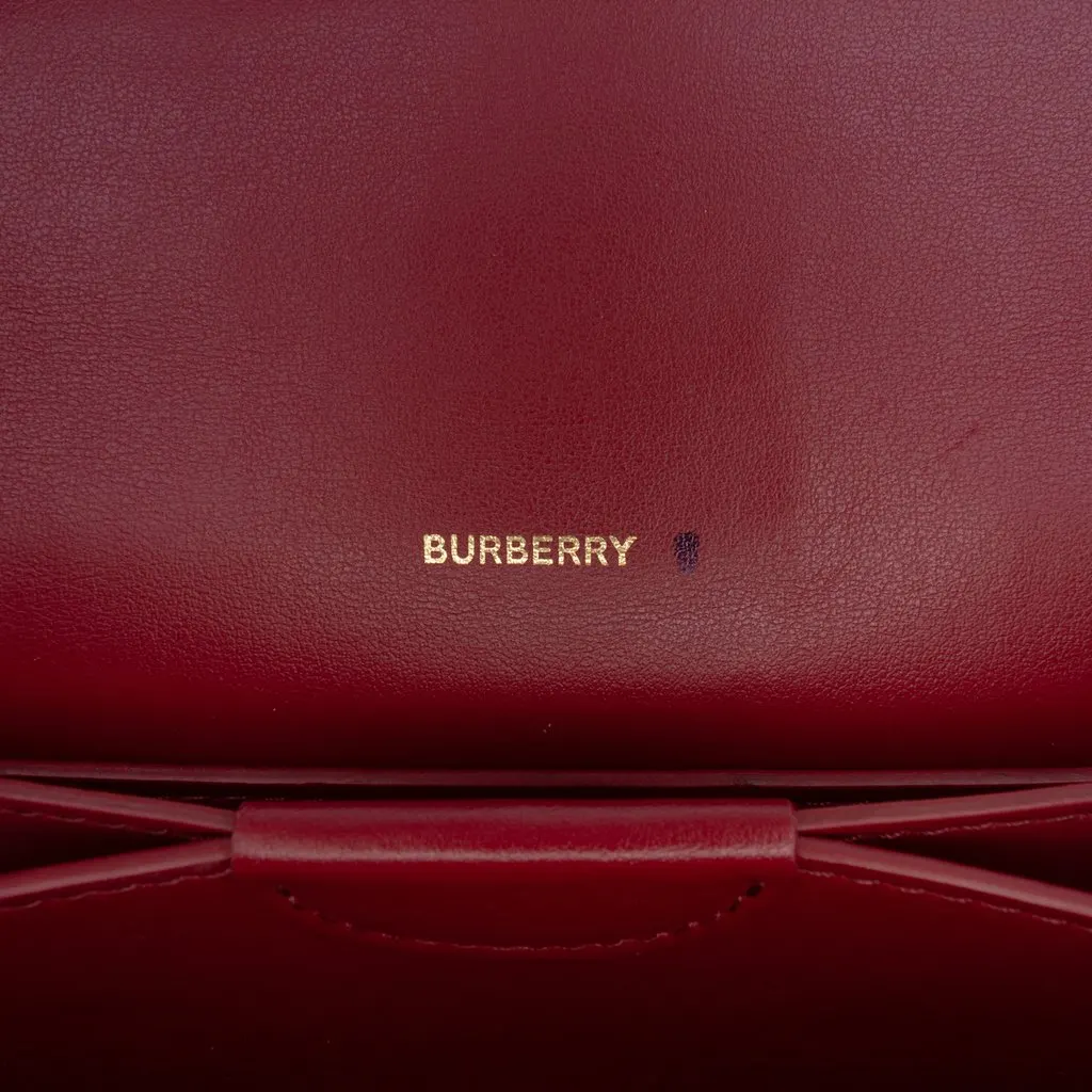 Burberry Leather TB Wallet On Strap Red Leather Very good - Box View