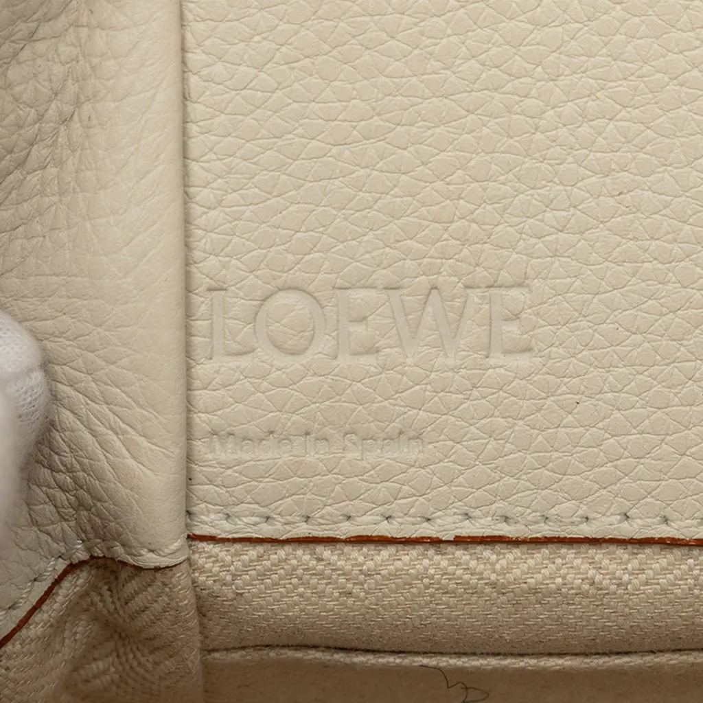 LOEWE Mini Grained Calfskin Hammock Bag White Leather Very good - Box View