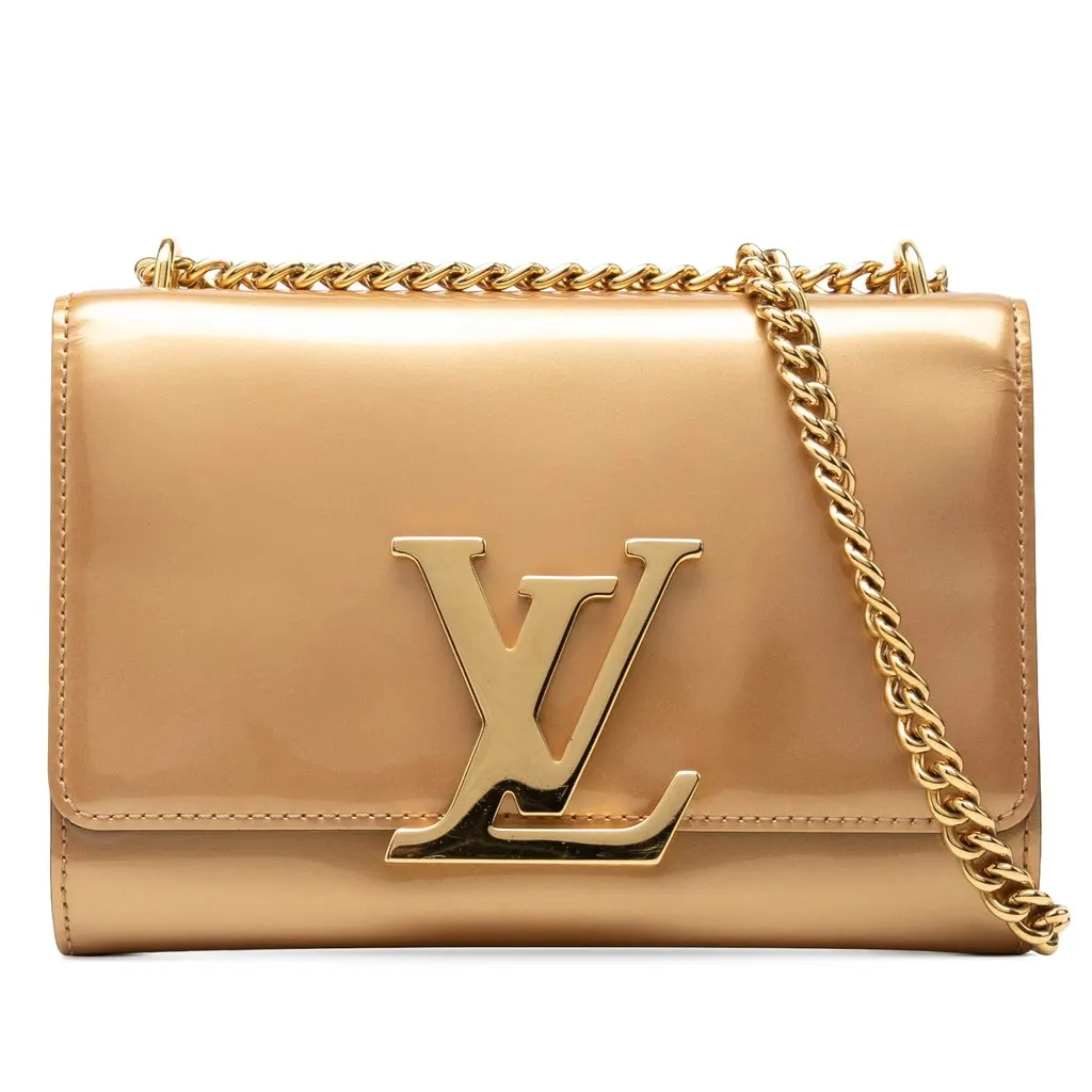Louis Vuitton Vernis Louise Sliding Chain MM Gold Leather Very good - Front View