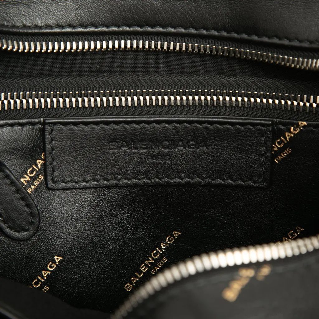 Balenciaga Calfskin Allover Logo Bazar Shopper Satchel XS Black Leather Very good - Box View