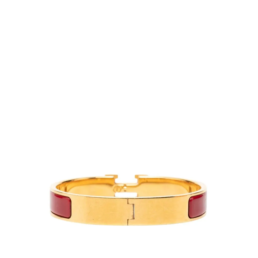 Hermès Narrow Enamel Clic H Bracelet PM Red Enamel Very good - Inside View