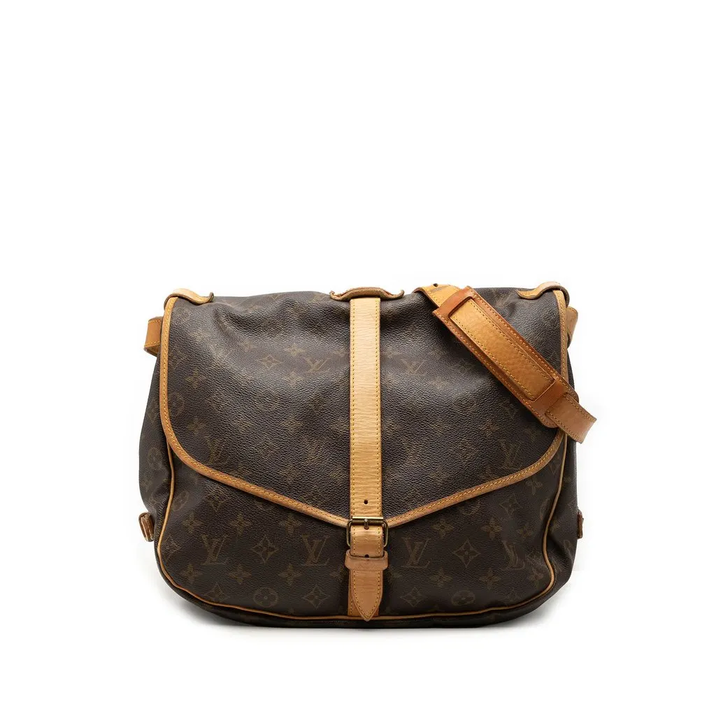 Louis Vuitton Monogram Saumur 35 Brown Good - Front View