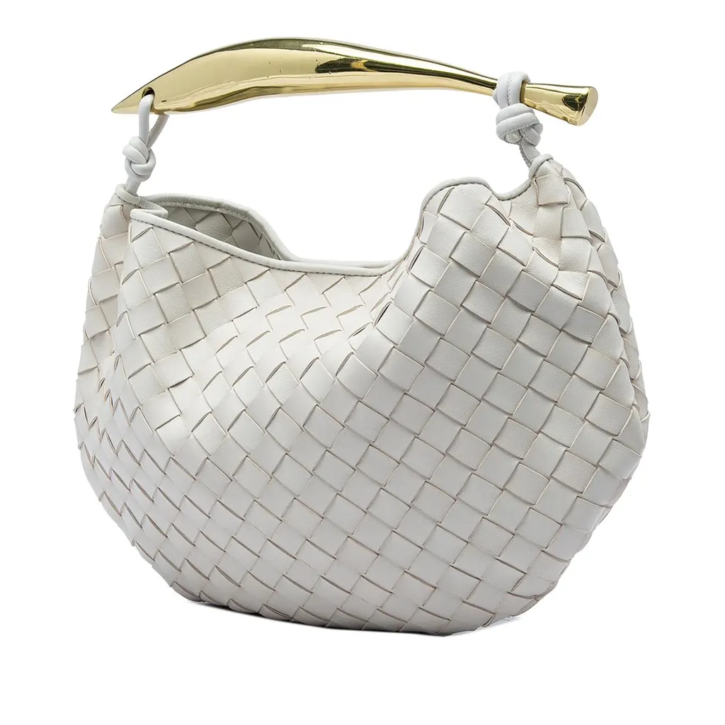 Bottega Veneta Lambskin Intrecciato Sardine White Leather Very good - Back View