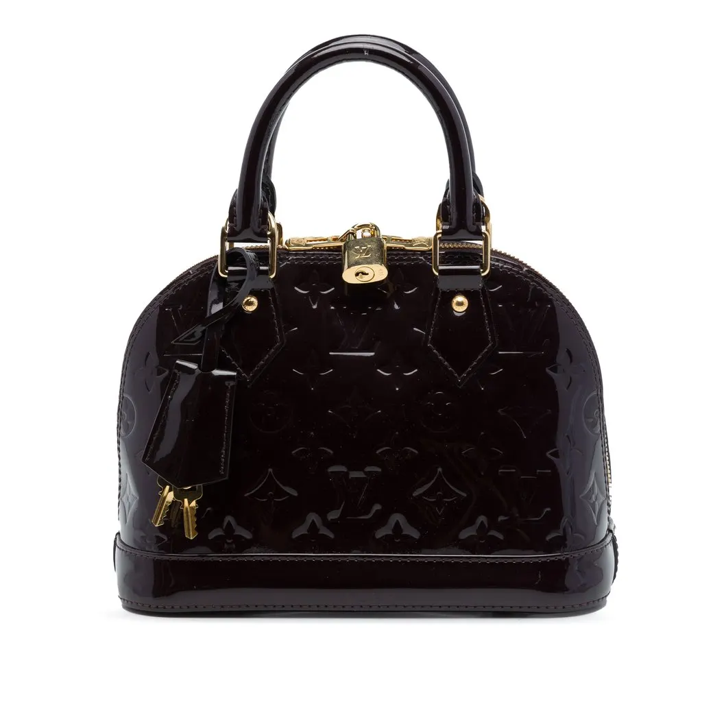Louis Vuitton Monogram Vernis Alma BB Purple Leather Good - Front View