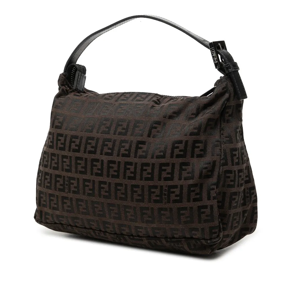 Fendi Zucchino Canvas Handbag Brown Very good - Back View