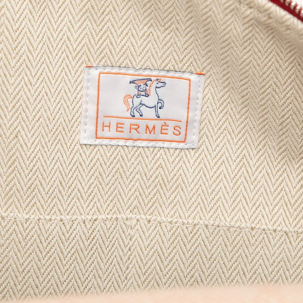 Hermès Large Toile Bride A Brac Cabriole Case Orange Canvas Good - Box View