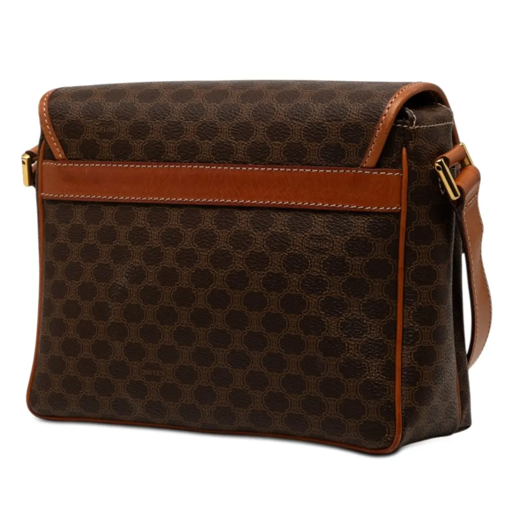 Celine Macadam Coated Canvas Crossbody Brown Canvas Very good - Back View