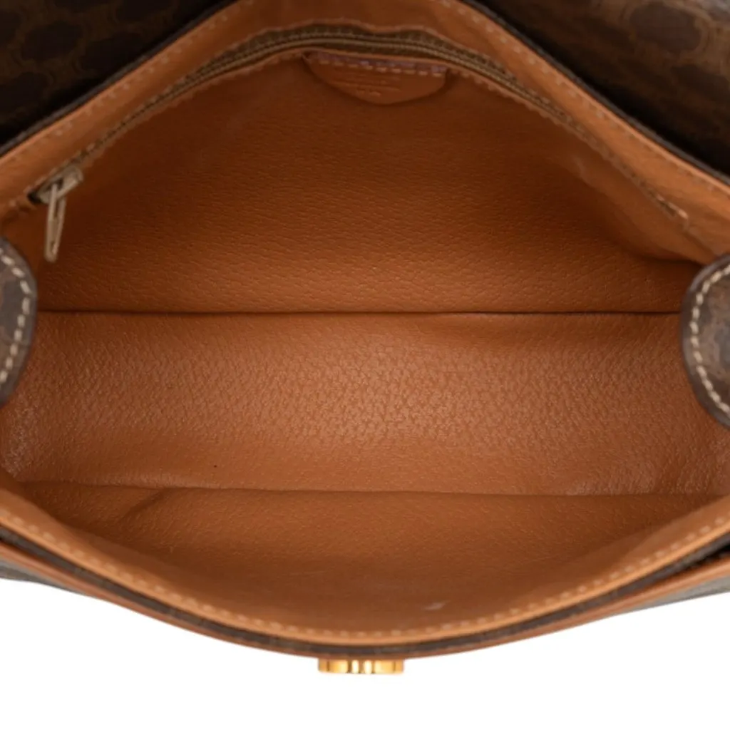 Celine Macadam Coated Canvas Crossbody Brown Canvas Very good - Model View