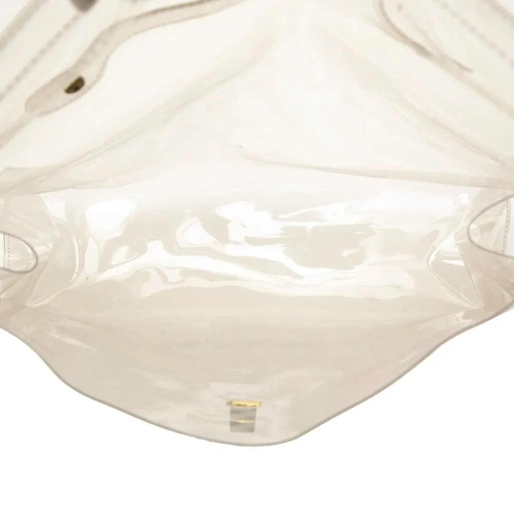 Hermès Vinyl Souvenir De L Exposition Kelly Handbag White Plastic Good - Model View