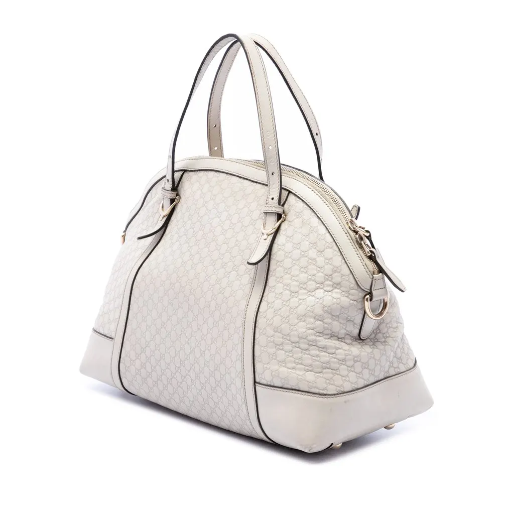 Gucci Large Microguccissima Nice Dome Satchel White Leather Very good - Back View