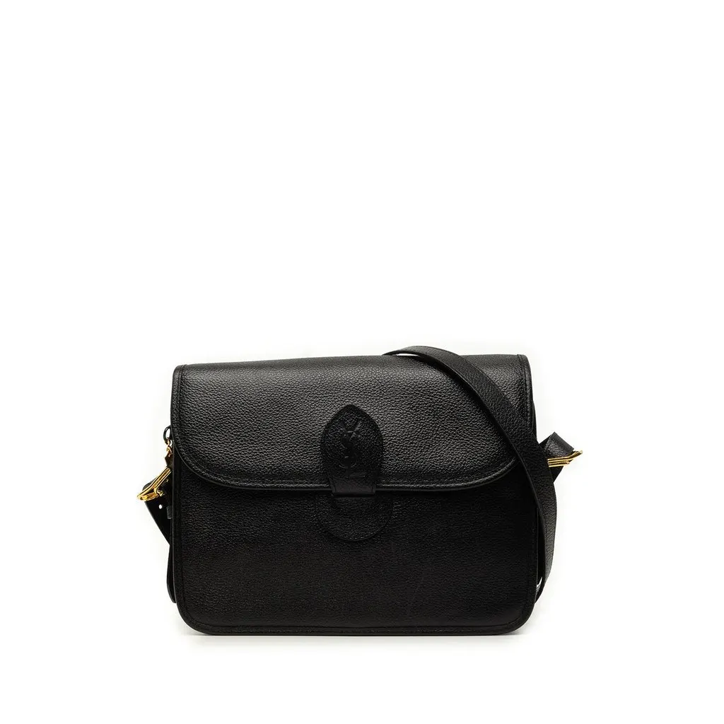 Saint Laurent Leather Crossbody Black Leather Very good - Front View