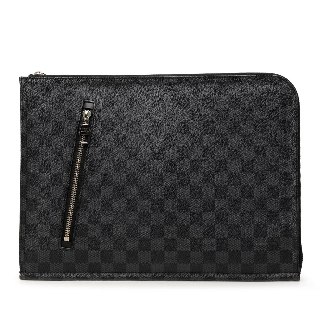 Louis Vuitton Damier Graphite Poche Documents Portfolio Black Very good - Front View