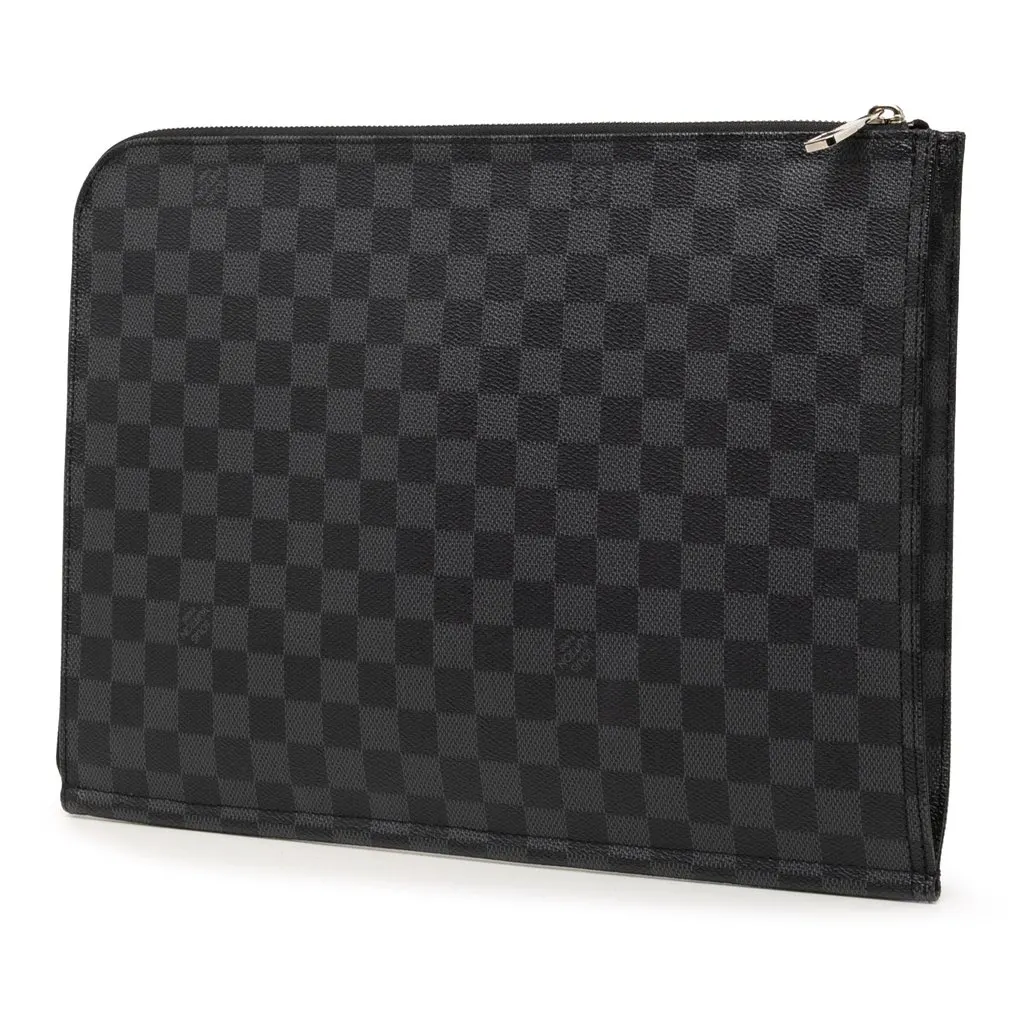 Louis Vuitton Damier Graphite Poche Documents Portfolio Black Very good - Back View