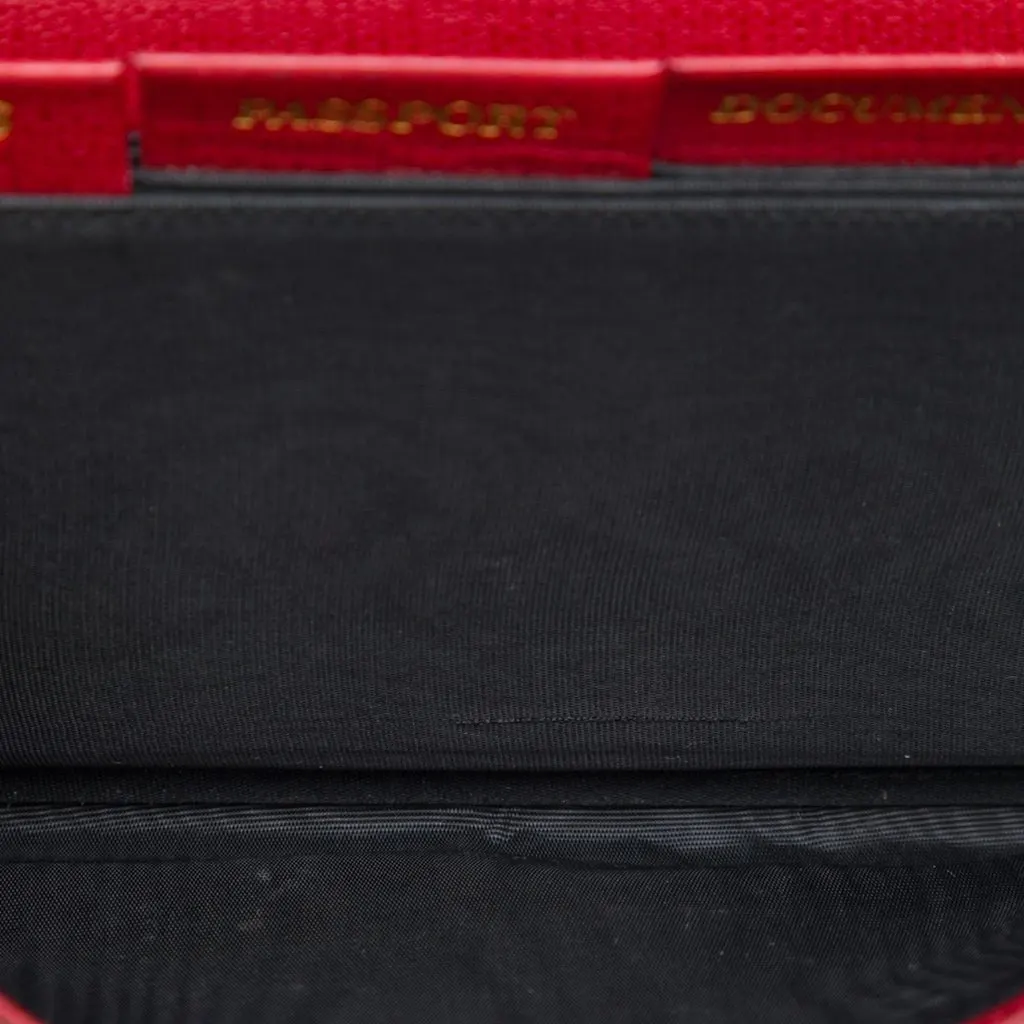 Saint Laurent Textured Leather Chyc Ligne Clutch Red Leather Very good - Model View