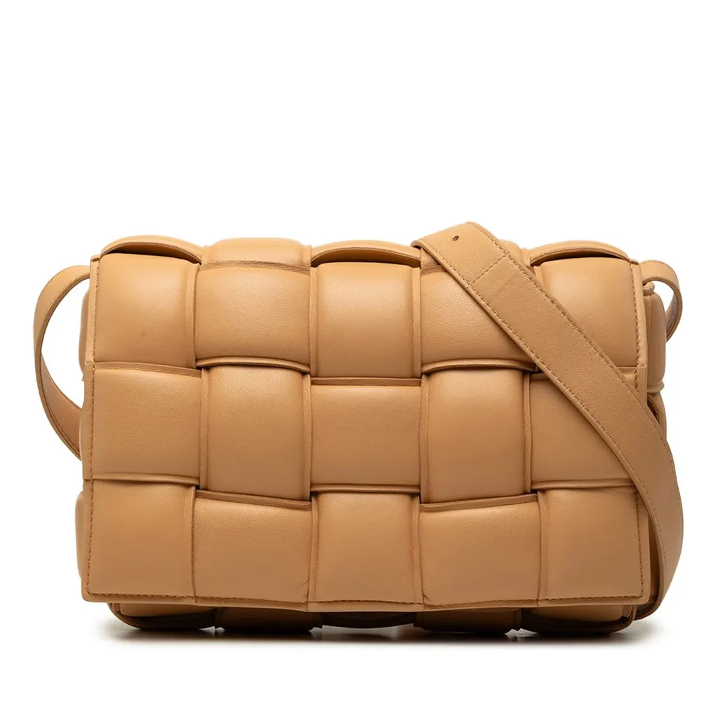 Bottega Veneta Nappa Intrecciato Padded Cassette Crossbody Brown Leather Very good - Front View