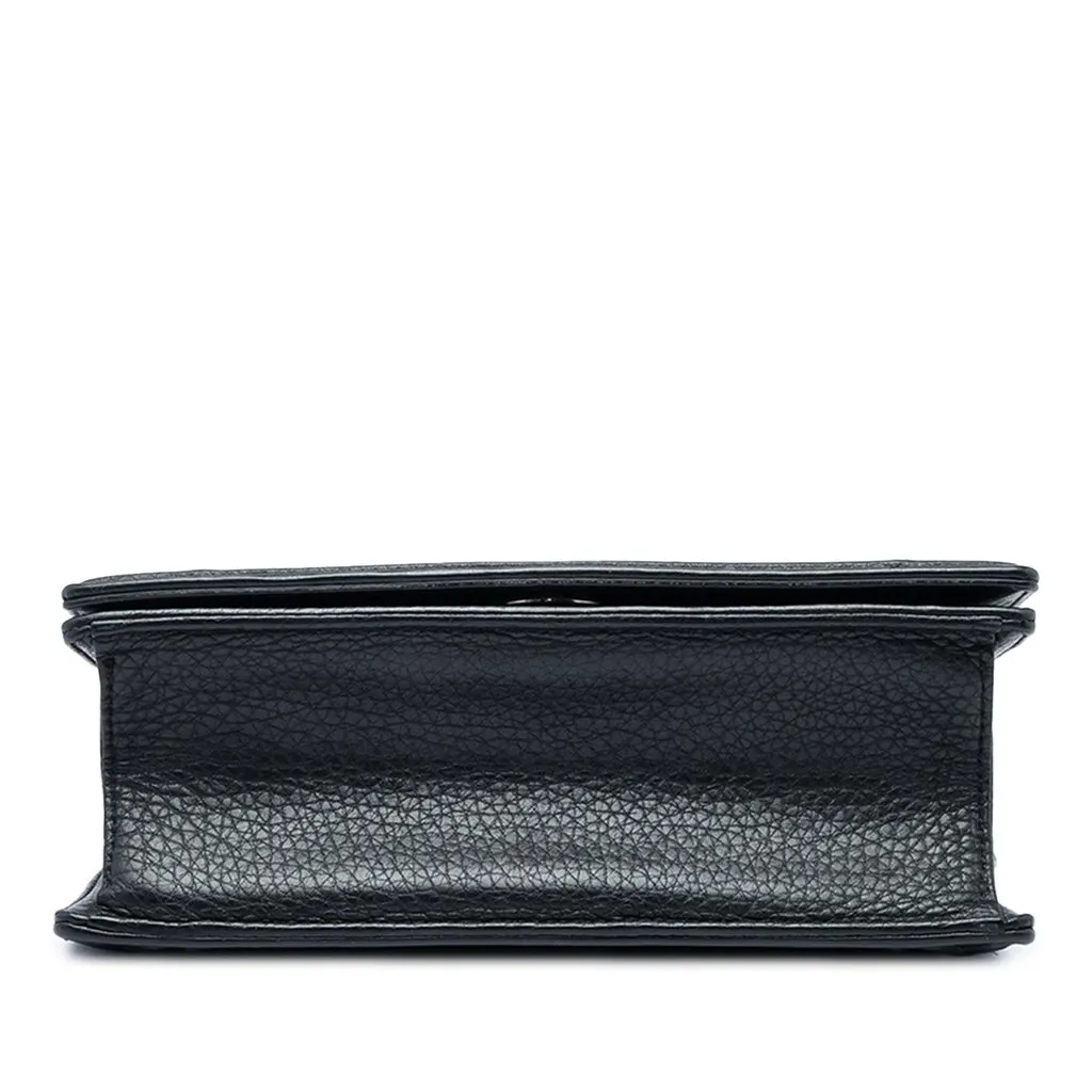 Dior Small Grained Calfskin Diorama Flap Black Leather Good - Inside View
