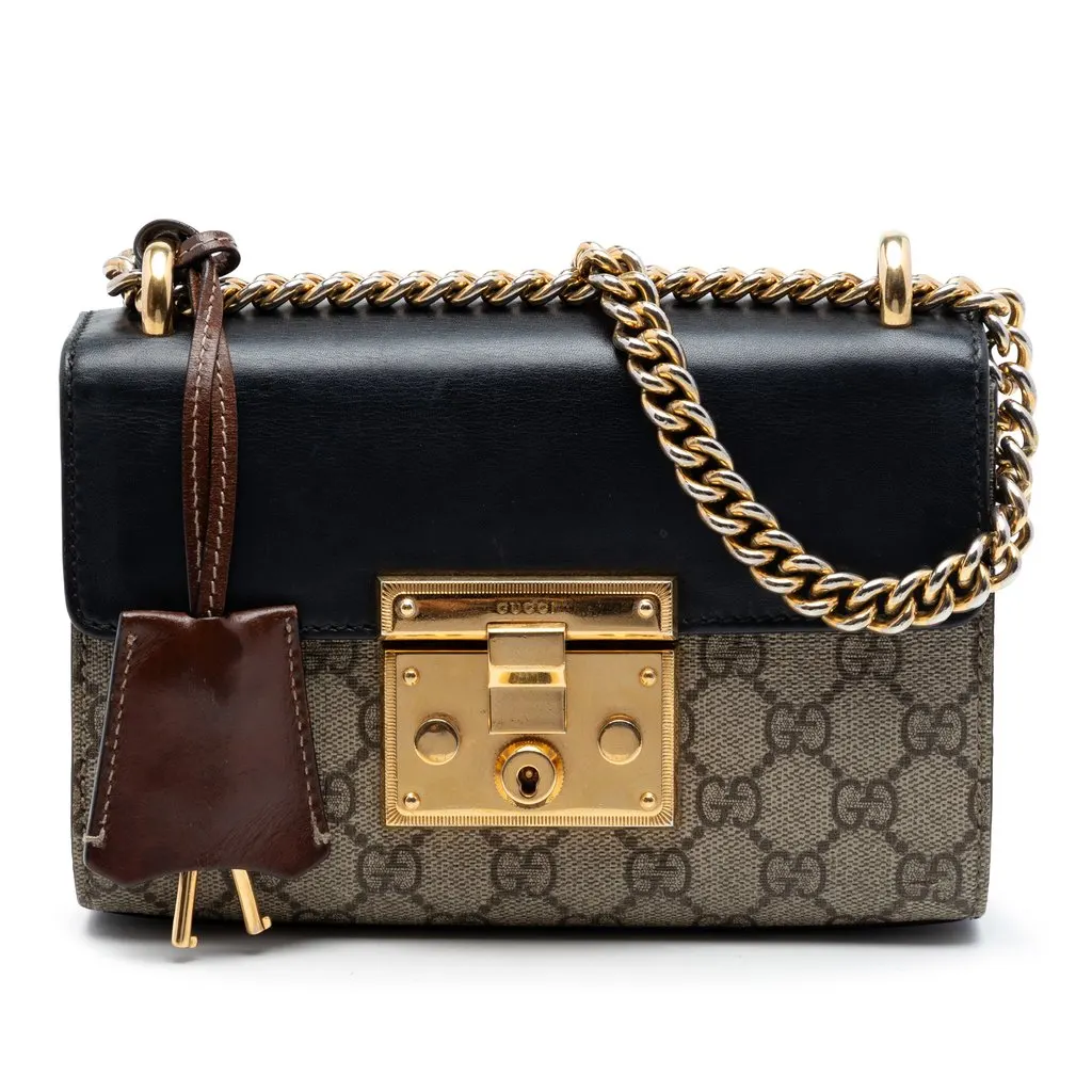 Gucci Small GG Supreme Padlock Crossbody Beige Very good - Front View