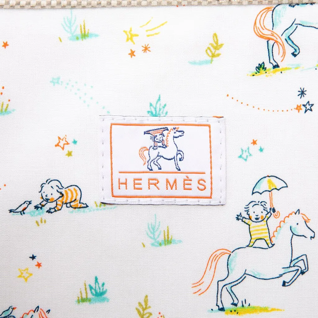 Hermès Toile Cabriole Nappy Bag White Very good - Box View