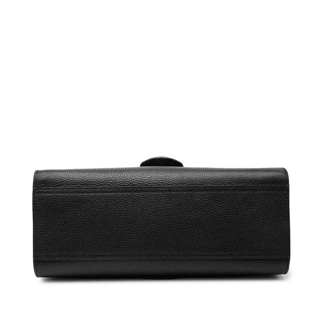 Gucci Small GG Marmont Grained Calfskin Top Handle Satchel Black Leather Very good - Inside View