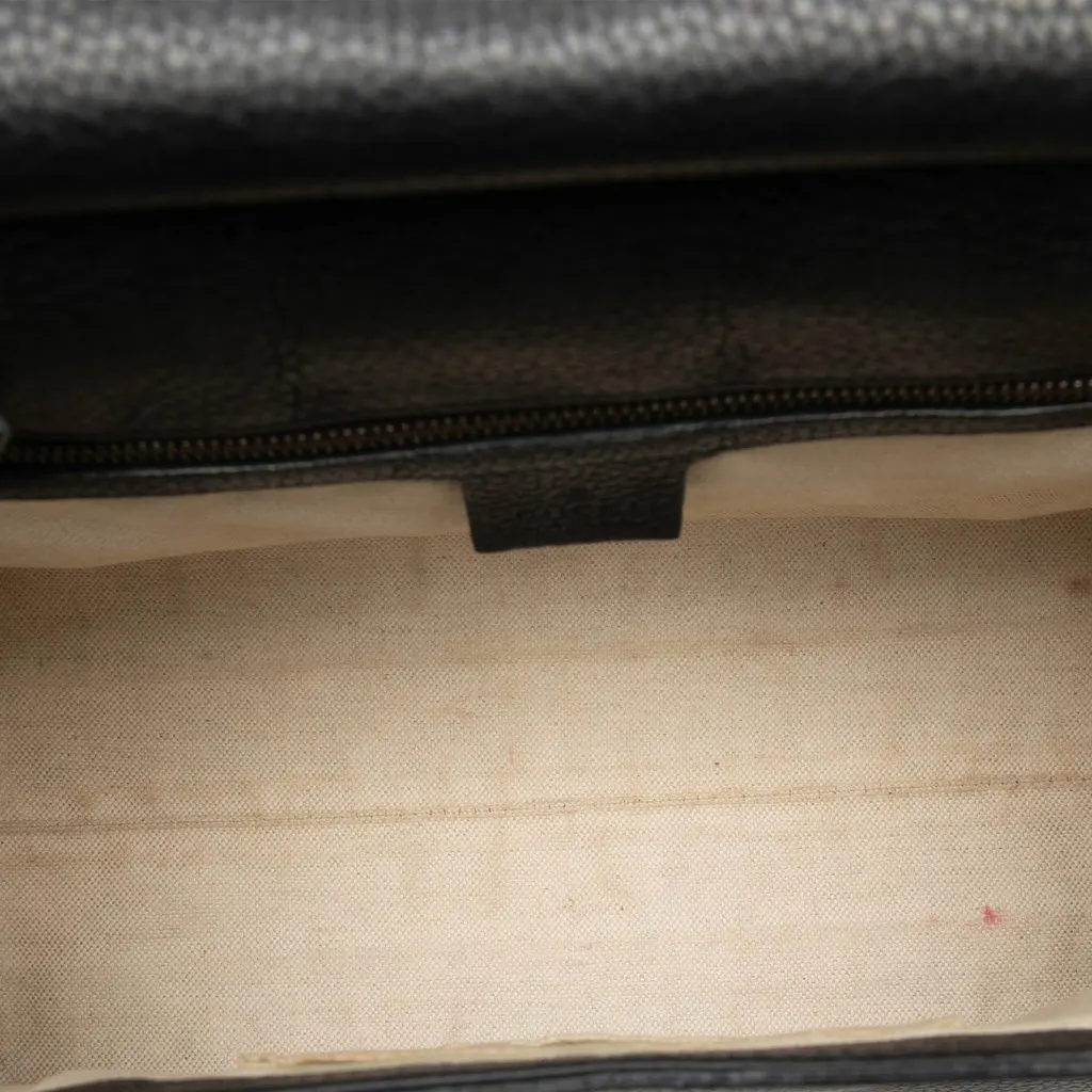 Gucci Small GG Marmont Grained Calfskin Top Handle Satchel Black Leather Very good - Model View