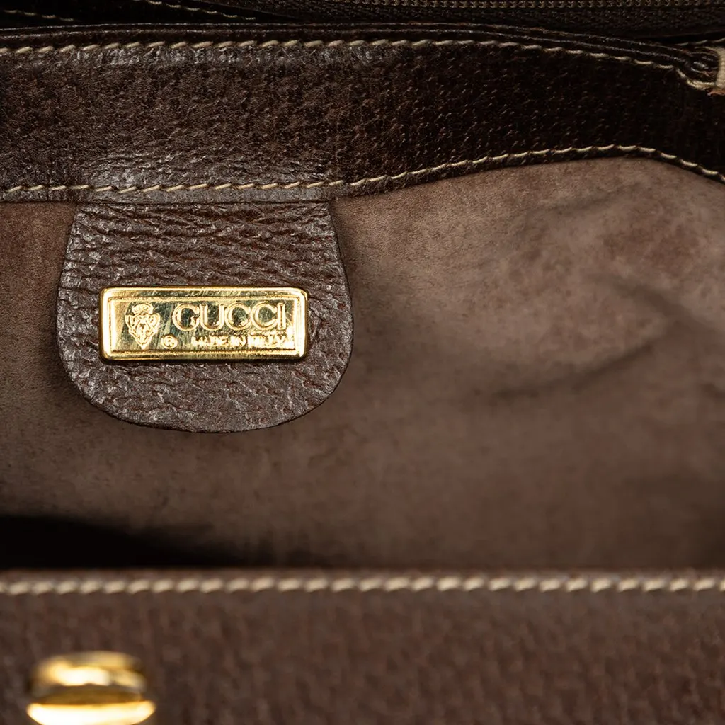 Gucci Calfskin Handbag Brown Leather Good - Box View