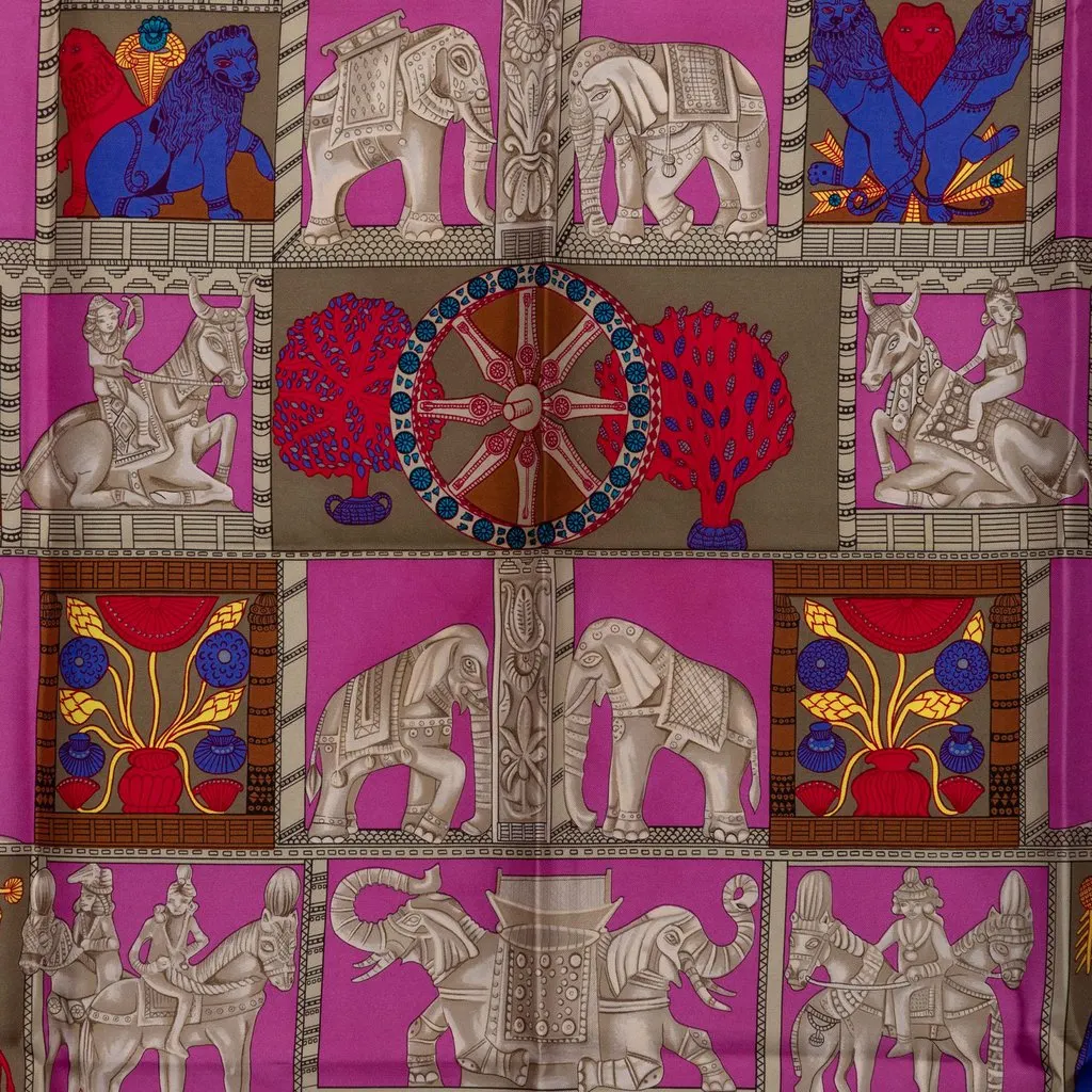Hermès Torana Silk Scarf 90 Pink Silk Very good - Back View