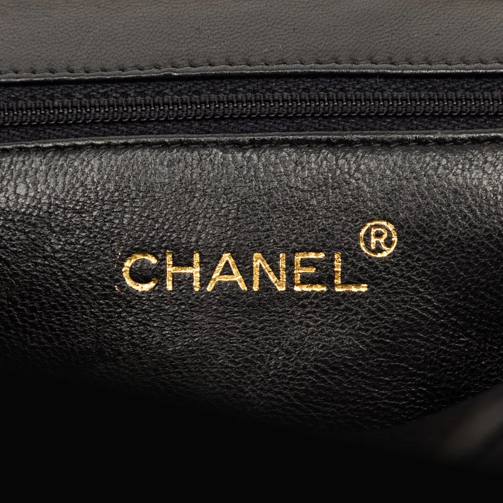 Chanel CC Quilted Lambskin Full Flap Crossbody Black Leather Very good - Box View