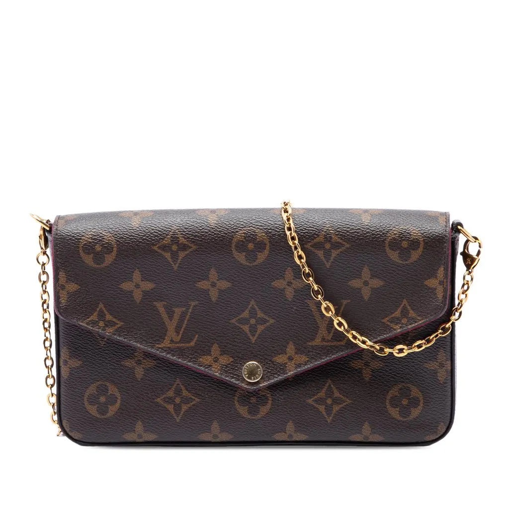 Louis Vuitton Monogram Pochette Felicie Brown Very good - Front View