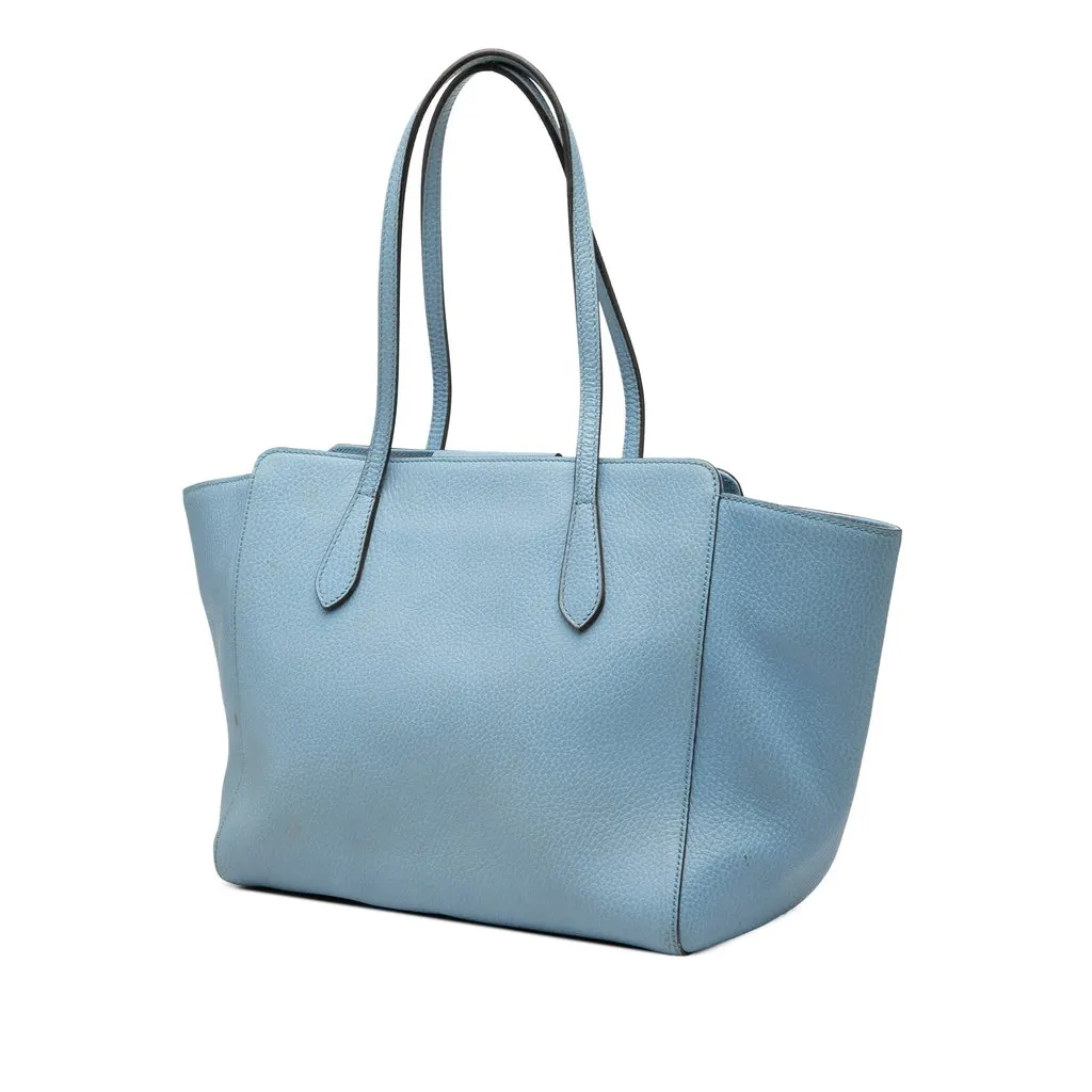 Gucci Medium Calfskin Swing Tote Blue Leather Very good - Back View
