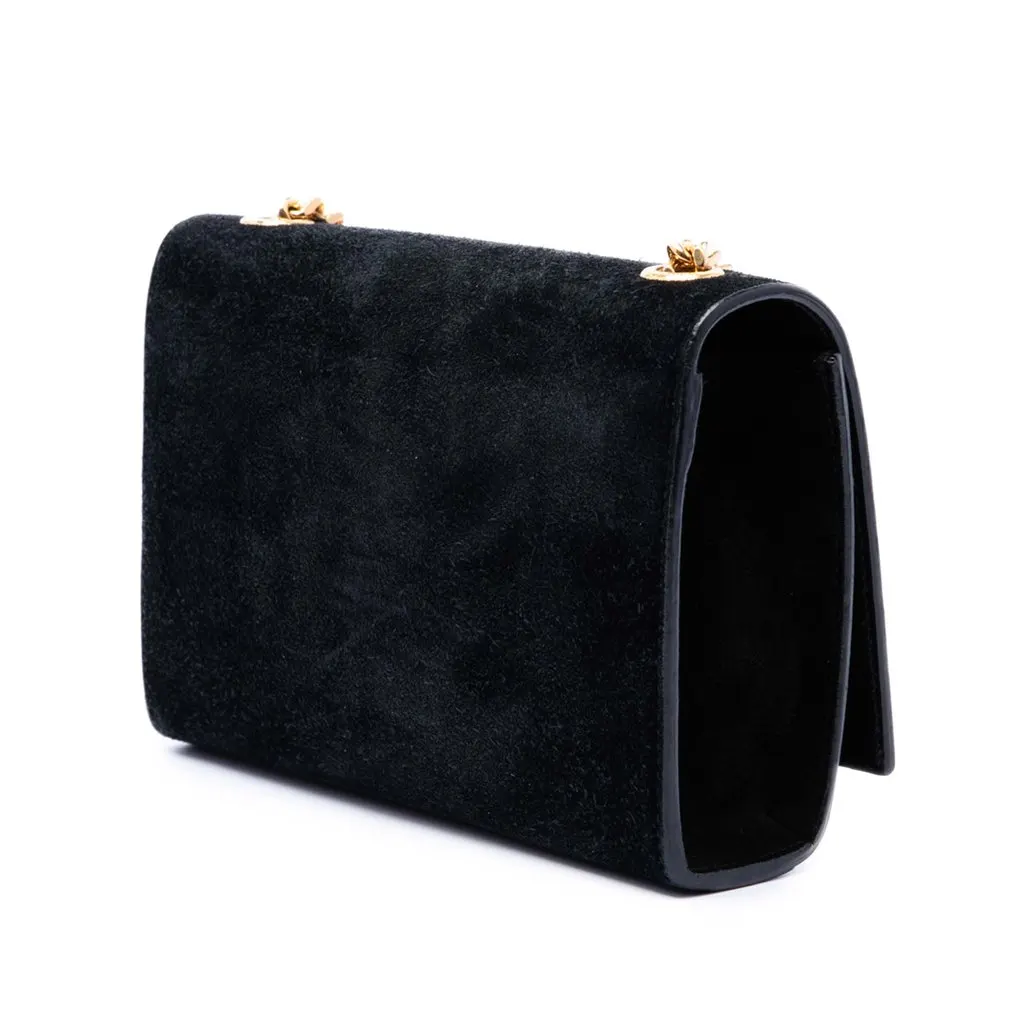 Saint Laurent Small Suede Monogram Kate Tassel Crossbody Black Suede Very good - Back View