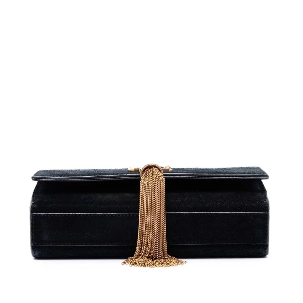 Saint Laurent Small Suede Monogram Kate Tassel Crossbody Black Suede Very good - Inside View