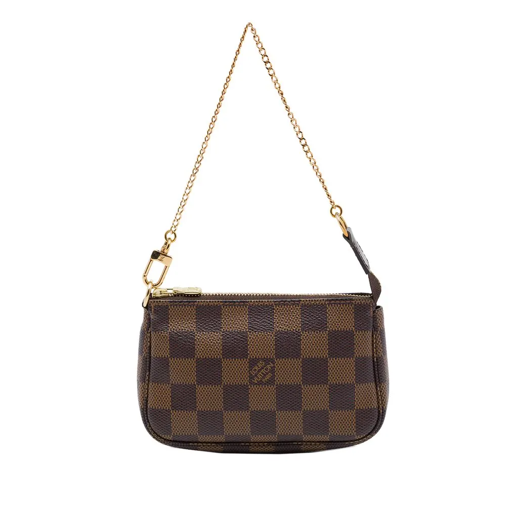 Louis Vuitton Damier Ebene Mini Pochette Accessoires Brown Canvas Very good - Front View