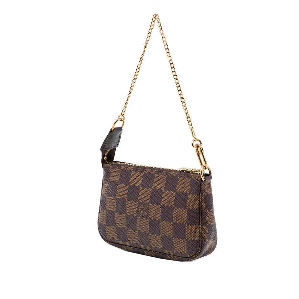 Louis Vuitton Damier Ebene Mini Pochette Accessoires Brown Canvas Very good - Back View