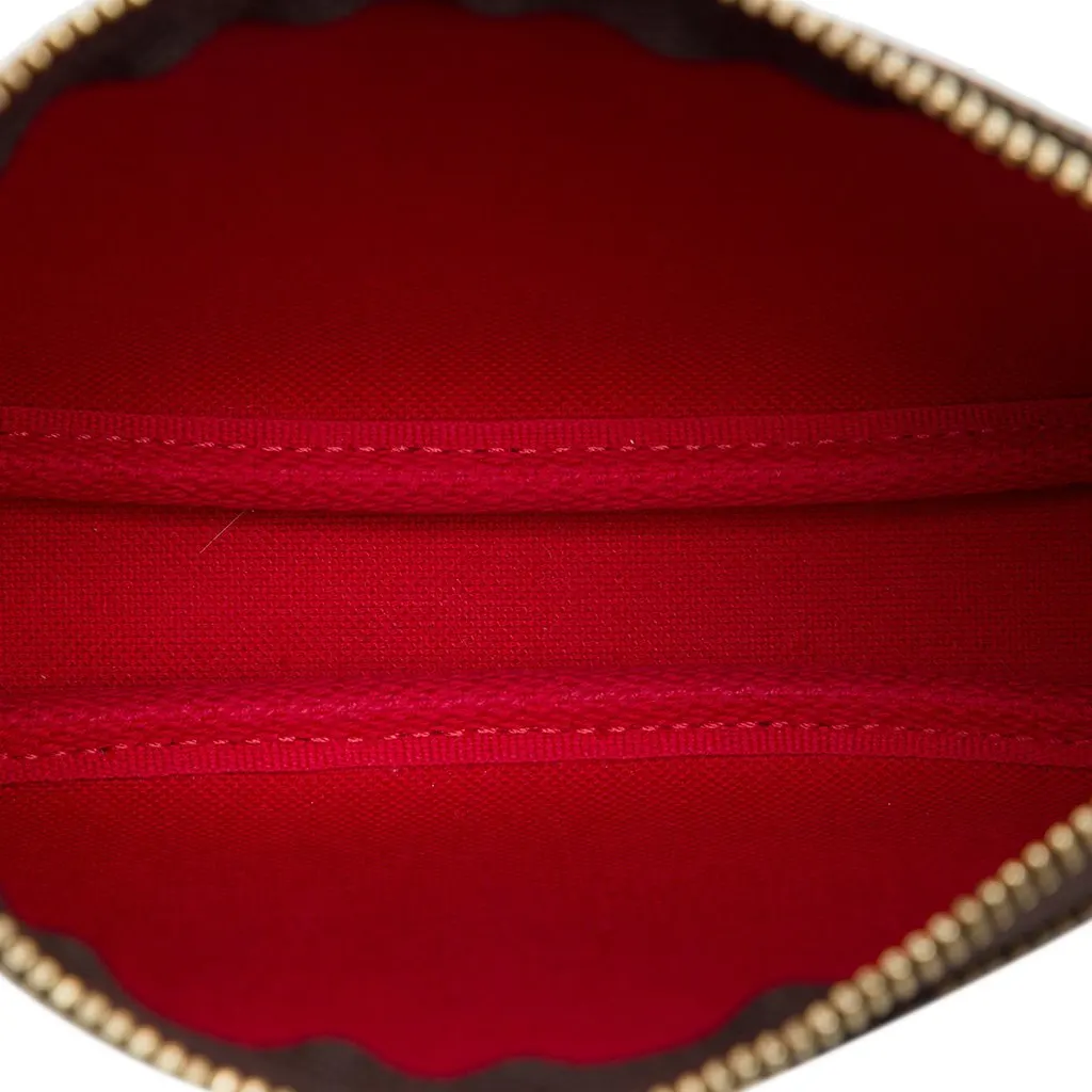 Louis Vuitton Damier Ebene Mini Pochette Accessoires Brown Canvas Very good - Model View