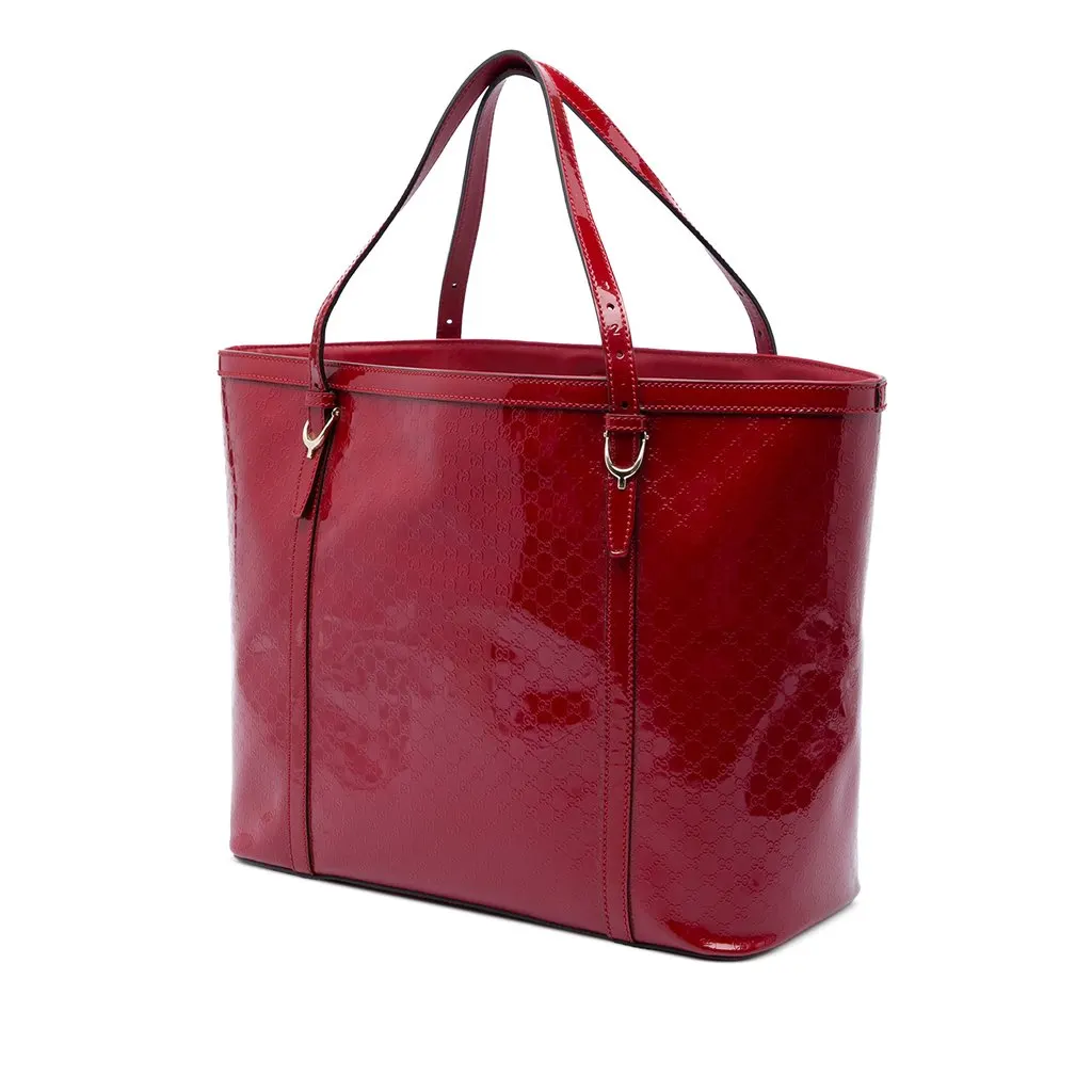 Gucci Microguccissima Patent Nice Tote Red Leather Good - Back View