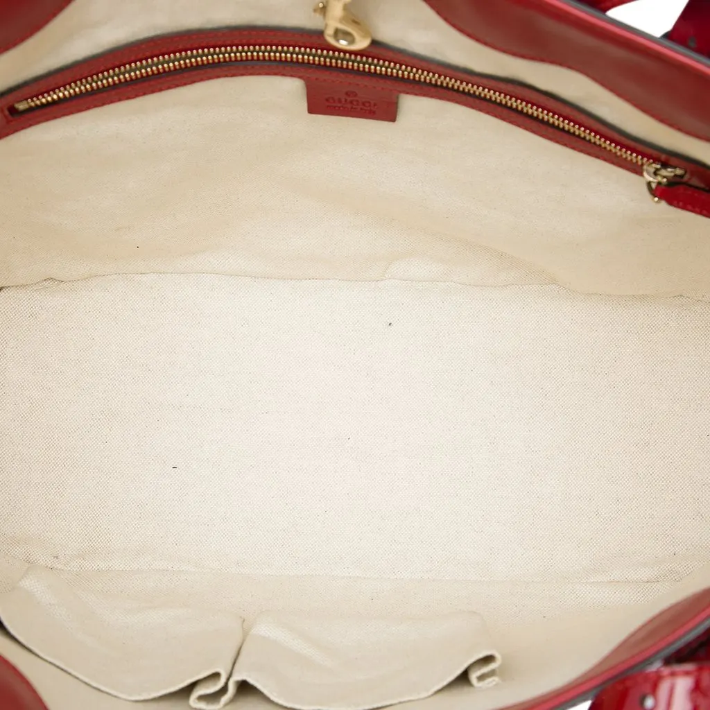 Gucci Microguccissima Patent Nice Tote Red Leather Good - Model View