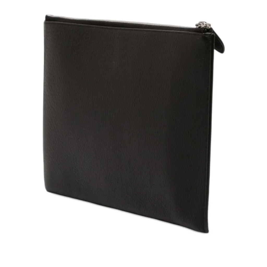Burberry Leather Oscar Zip Pouch Black Leather Very good - Back View