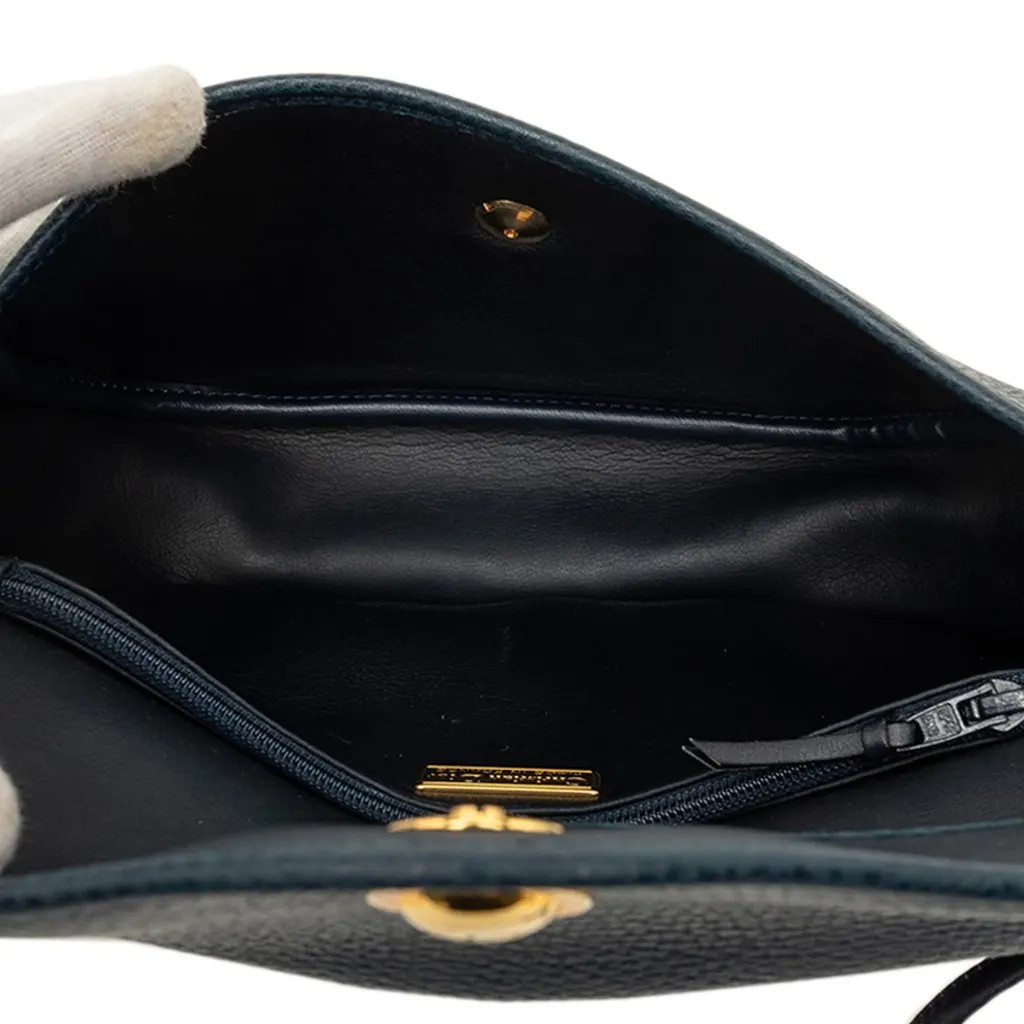 Dior Grained Calfskin Crossbody Blue Leather Very good - Model View