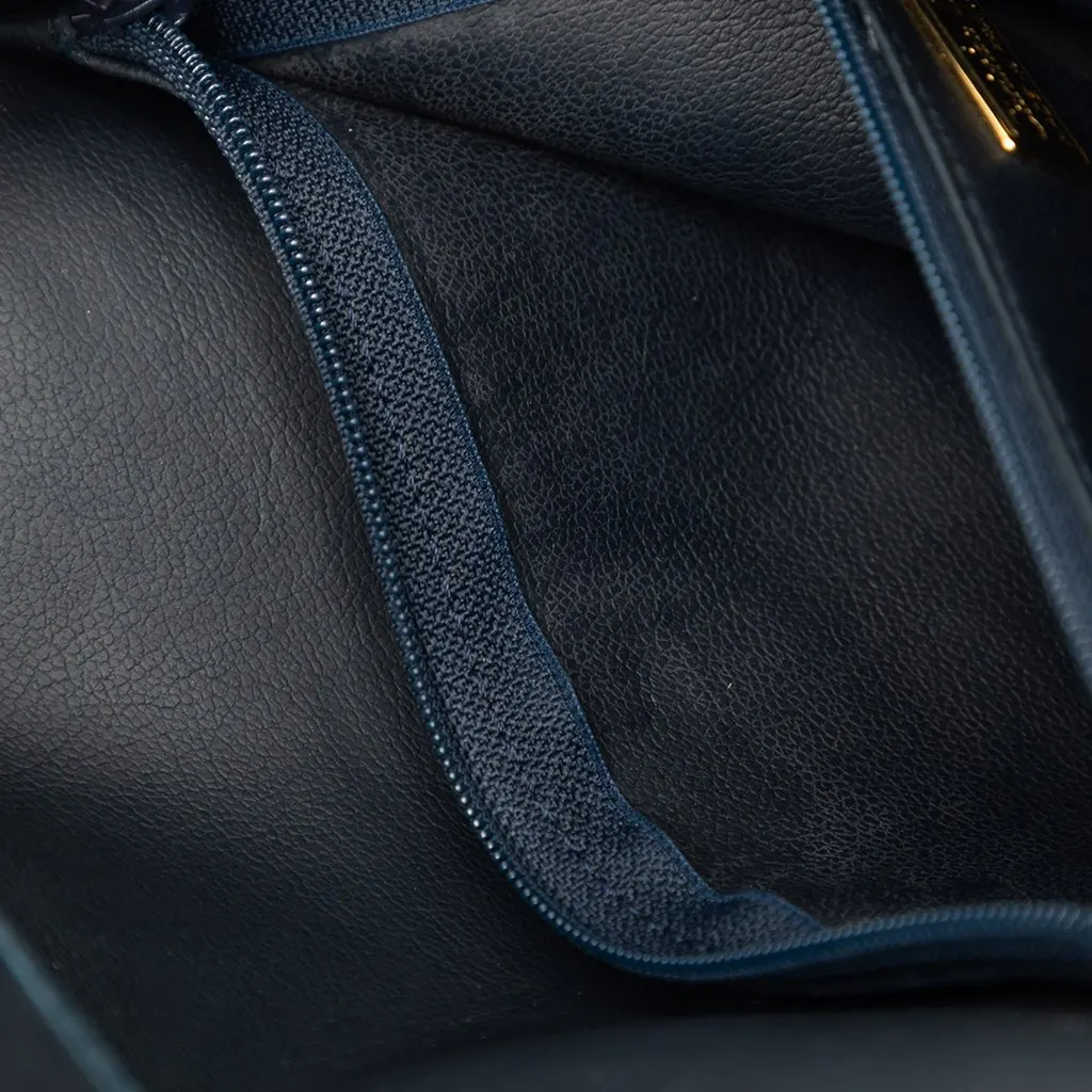 Dior Grained Calfskin Crossbody Blue Leather Very good - Box View