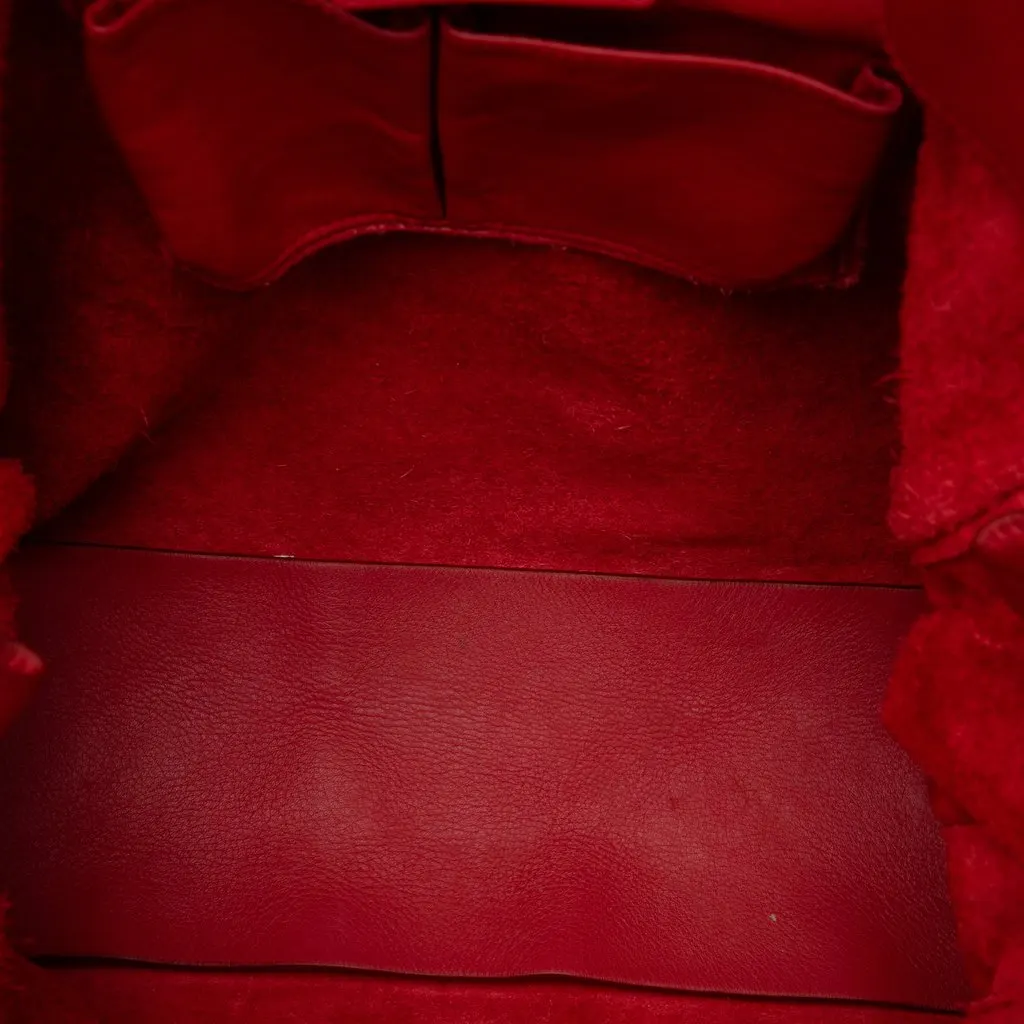 Balenciaga Leather Papier A5 Zip Around Tote Red Leather Very good - Model View