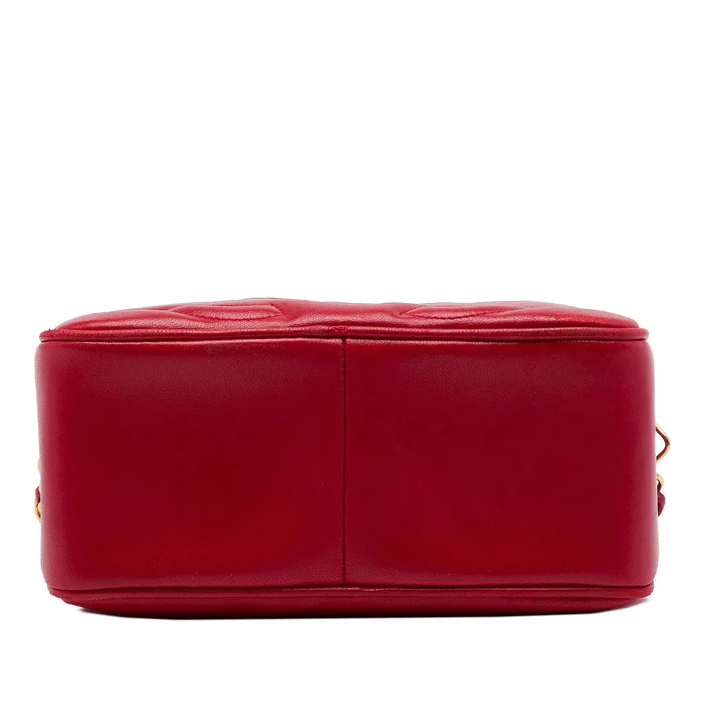 Chanel Triple CC Lambskin Tassel Chain Camera Bag Red Leather Very good - Inside View