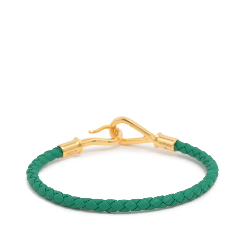 Hermès Jumbo Hook Bracelet Green Leather Very good - Back View