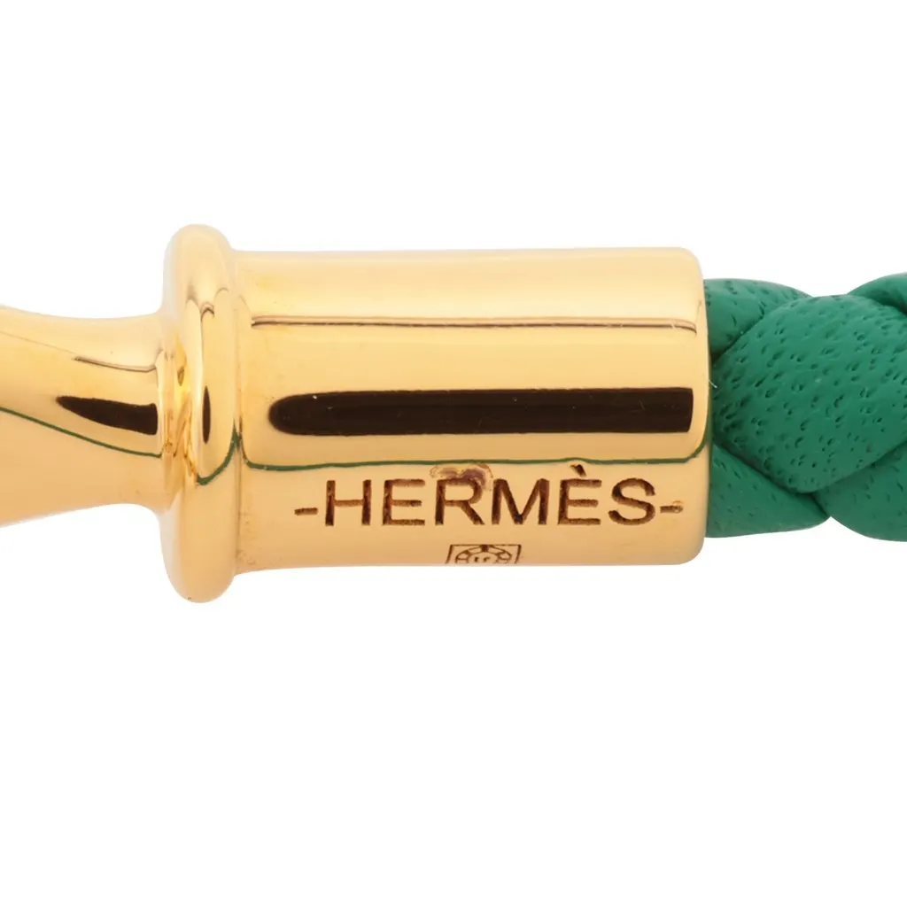 Hermès Jumbo Hook Bracelet Green Leather Very good - Inside View