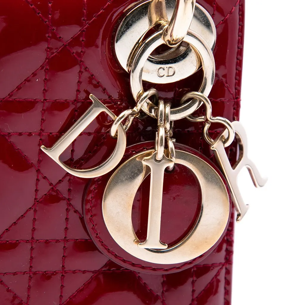 Dior Mini Patent Cannage Lady Dior Red Leather Very good - Box View