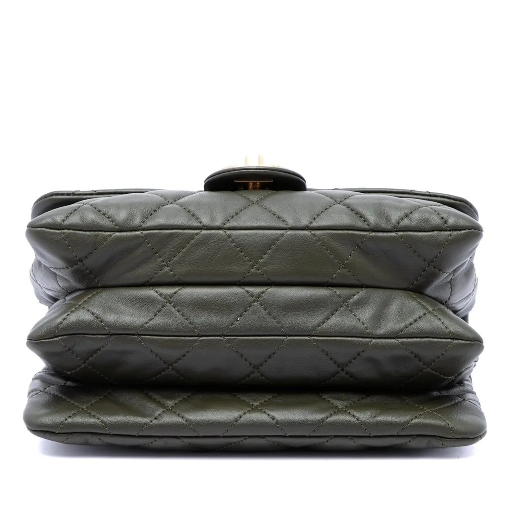 Chanel Small Quilted Lambskin Pillow Crush Flap Brown Leather Very good - Inside View