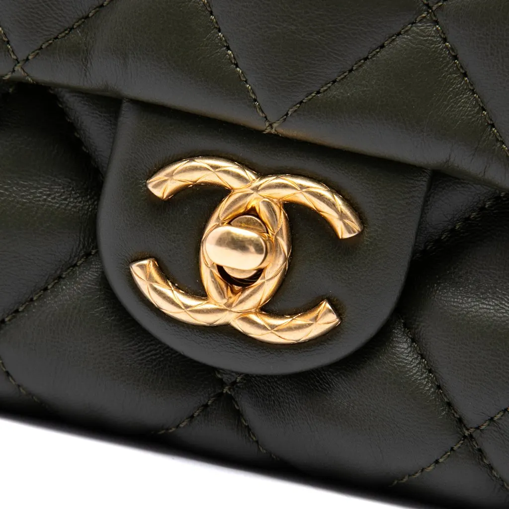 Chanel Small Quilted Lambskin Pillow Crush Flap Brown Leather Very good - Box View