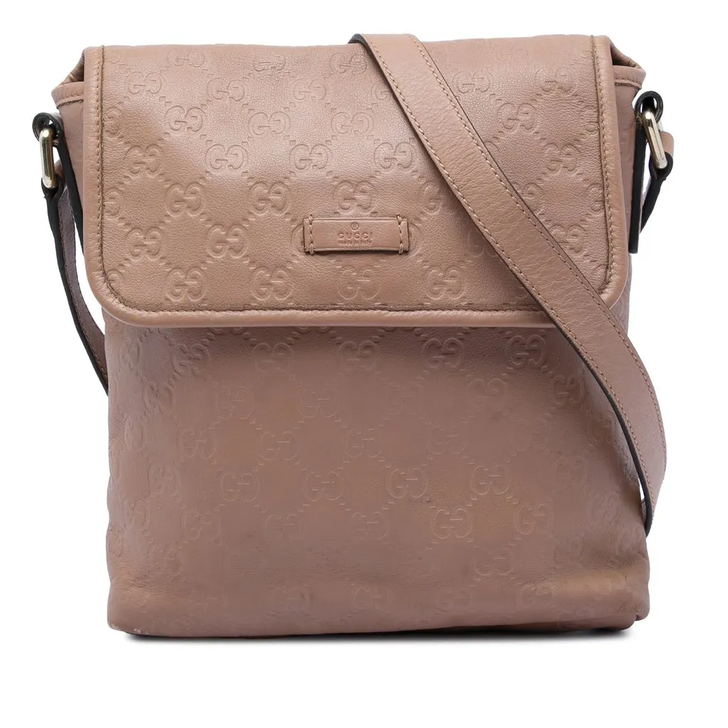 Gucci Guccissima Crossbody Brown Leather Very good - Front View