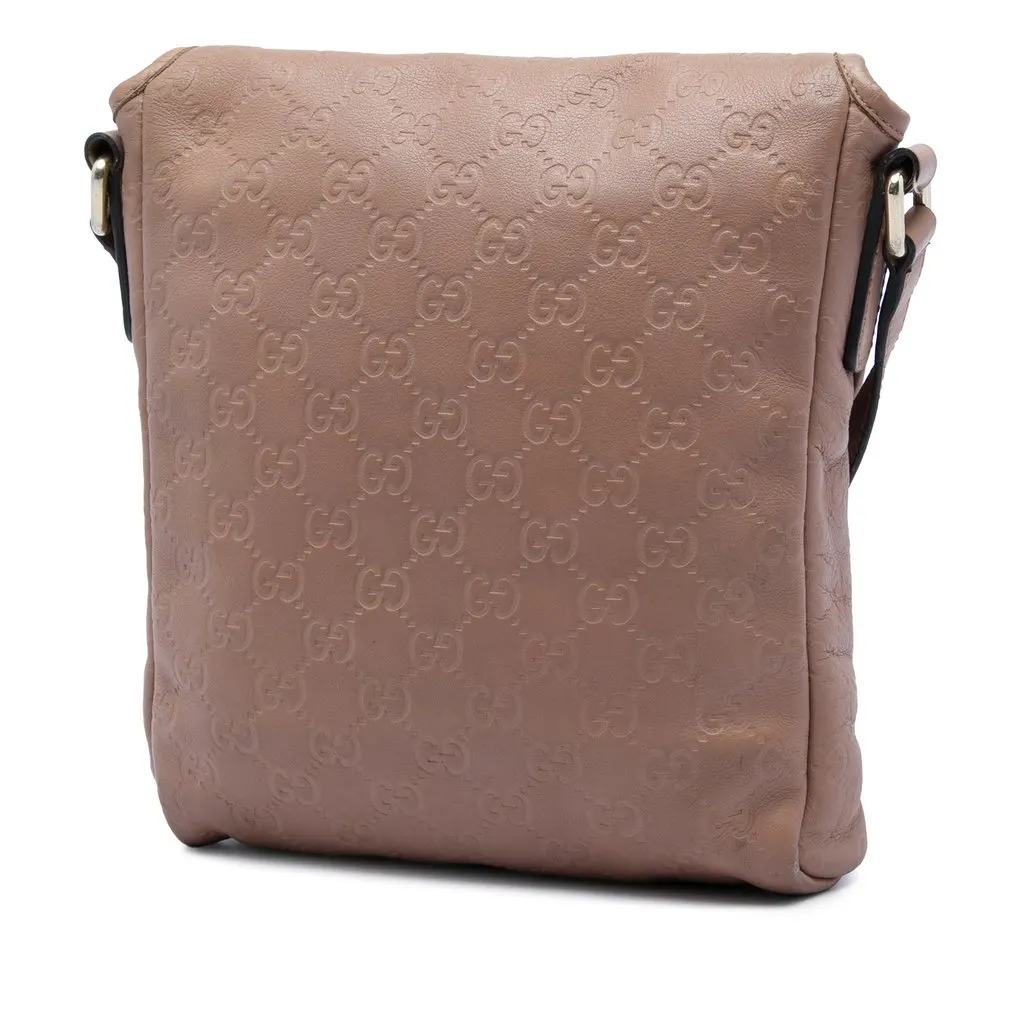 Gucci Guccissima Crossbody Brown Leather Very good - Back View