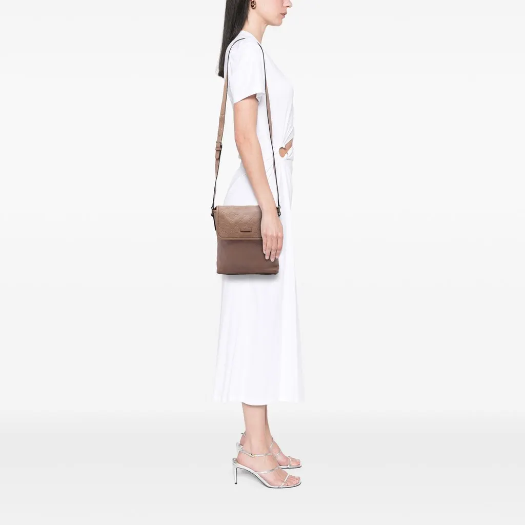 Gucci Guccissima Crossbody Brown Leather Very good - Box View